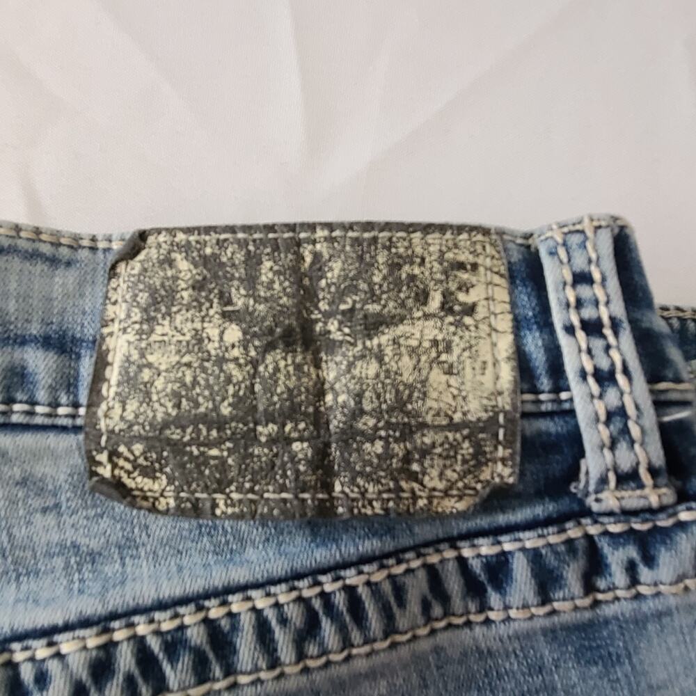 Mens Salvage Distressed Mayhem Straight Jeans 34x27 Blue - Picture 5 of 15